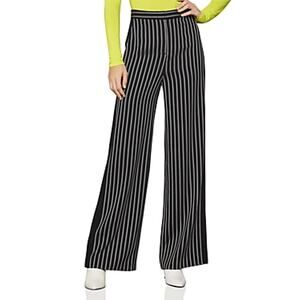 BCBGMAXAZRIA High Rise Wide Leg Pants Stripe Black XS